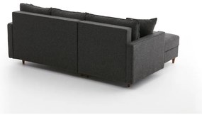 Antracitová rohová pohovka (ľavý roh) Eva – Balcab Home