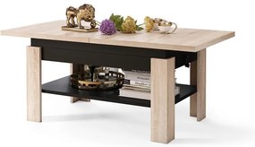 Rozkladací konferenčný stôl so zvíhacou doskou ROY dub sonoma/čierna