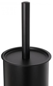 Erga Yami, držiak toaletného papiera s WC kefou a zásobníkom na papier, čierna, ERG-YKA-P.YAMI-FB