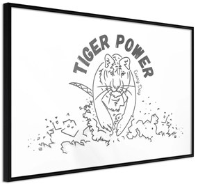 Artgeist Plagát - Tiger Power [Poster] Veľkosť: 45x30, Verzia: Čierny rám