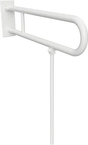 Bemeta Design HELP: Madlo, 813 mm, v tvare U, sklopné, s opornou nohou, bez krytky, biela - 301102084N