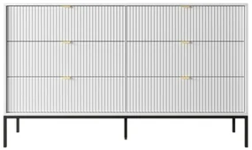 Komoda Nova 154 cm se zásuvkami bílá/černá