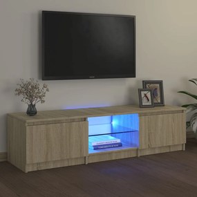 TV skrinka s LED svetlami dub sonoma 140x40x35,5 cm