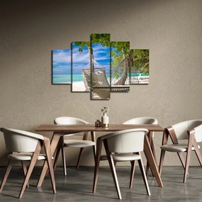 Obraz - Hojdacia sieť na pláži (150x105 cm)