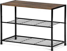 Skrinka na topánky s 2 policami, staré drevo