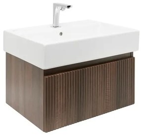Kúpeľňová skrinka s batériou a umývadlom SAT Evolution 1 58x30x44, 8 cm orech mat SATEVO60NAU2BA, 1 ks