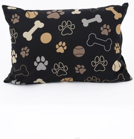 Bavlnená obliečka na vankúš Renforcé 40 × 60 cm – Psie labky čierne