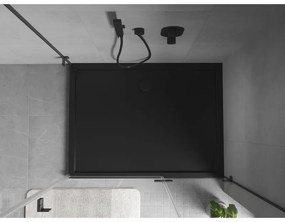 Mexen, Mexen Flow obdĺžniková sprchová vanička slim 110 x 95 cm, čierna matná, 46R709511