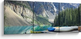 Obraz - Moraine Lake (s hodinami) (90x30 cm)