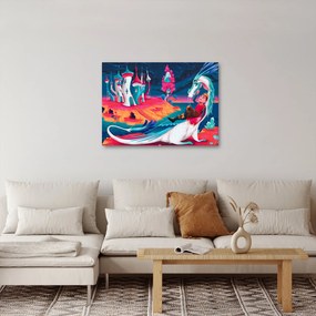 Obraz - Princ a dračia princezná (70x50 cm)