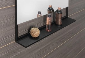 Sapho Sapho, ERUPTA zrkadlo s poličkou a LED osvetlením 80x80x12cm, čierna matná, ERU335