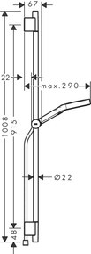 Hansgrohe Rainfinity, sprchová sada 130 3jet EcoSmart s tyčou S Puro 90 cm, kartáčovaný čierny chróm, HAN-28744340