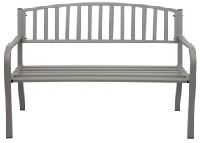 Záhradná lavička F43 2-miestna - práškovaná oceľ, 128 cm - Sivá