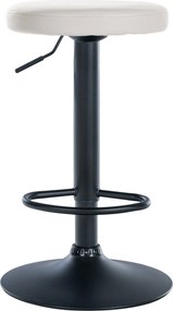 Barová stolička Ponte - koženka, čierny rám - Biela