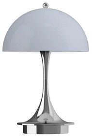 Louis Poulsen Prenosná lampa Panthella 160 V3 Opal Bluegrey/Chrome