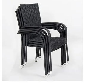 Čierna záhradná stolička z umelého ratanu Bonami Essentials Paris