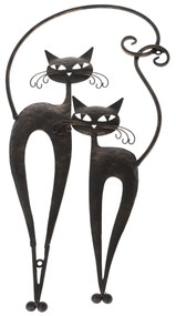 Kovová dekorácia na stenu - Mačky, v. 55,5 cm