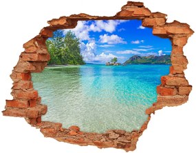 Fotoobraz diera na stenu nálepka Beach seychely nd-c-93635847