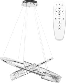 Toolight Toolight, LED krištáľové stropné svietidlo APP1525-CP60/80, chróm, OSW-06973