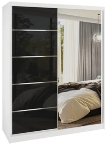Šatníková skriňa SERENITY 133 cm čierny lesk MGB SERENITY SZP6/0/W/B/0/HIAL