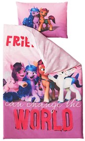 Ružová sada obliečok MY LITTLE PONY FRIENDSHIP + Jersey plachta 90x200cm