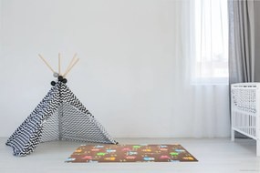 Vopi koberce Detský kusový koberec Sovička Silk 5258 hnedý - 160x240 cm