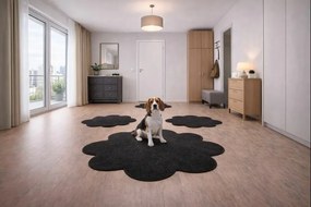 Vopi, Kusový koberec Eton čierny kvetina, 160x160 kvietok, čierna, kuchyňa