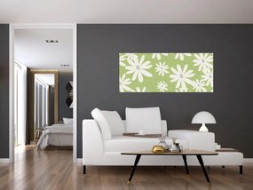 Obraz - Hippies, zelené kvety N⁰1 (120x50 cm)
