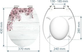 Eisl Sanitär WC sedadlo MDF Soft Close Flowers and Wood High Gloss 80549