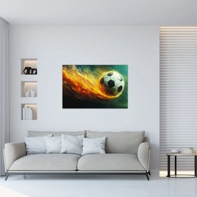 Obraz - Futbalová lopta v lete (90x60 cm)