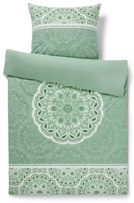 Posteľná bielizeň renforcé, mandala, zelená, štandardná veľkosť