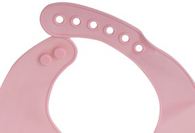 KIK KX6308_2 Silikonový bryndák s kapsou - růžový