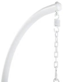 Závesné kreslo s rámom ø 102 cm ratan / pletené lano biele ALBA Beliani