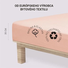 Napínacia plachta na posteľ jersey s elastanom púdrová 90 x 200 cm