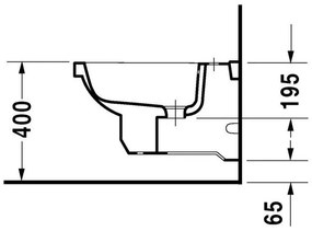 DURAVIT 1930 závesný bidet s otvorom, 360 mm x 580 mm, 0266100000