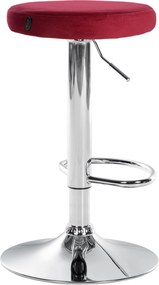 Barová stolička Ponte - zamat, chróm rám - Červená