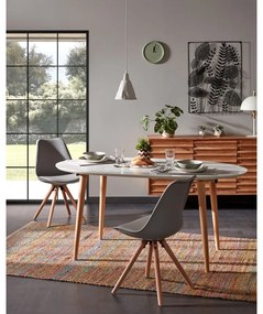 Biely rozkladací jedálenský stôl s bielou doskou 90x120 cm Oqui – Kave Home