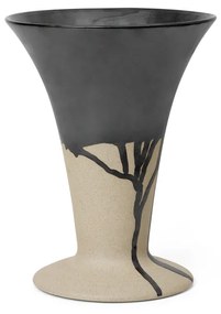 Váza Flores – piesková/čierna