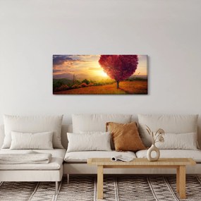 Obraz stromu v tvare srdca (120x50 cm)