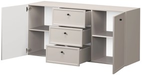 Závesná komoda Lorini 150 cm - kašmírová / čierne úchytky G