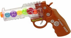 Lean Toys Svetelná pištoľ - hnedá