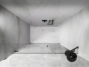 Mexen Lunar-B, Otočné ľavé sprchové dvere 115 cm, 8mm číre sklo, grafitový profil, 832S-115-050-95-00-L