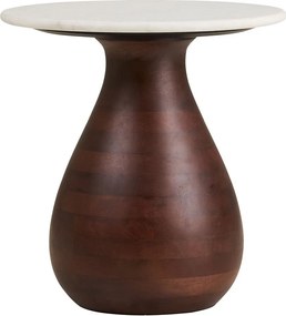 Okrúhly odkladací stolík s mramorovou doskou ø 40 cm Heide – House Nordic