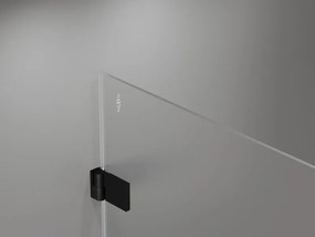 Mexen Lunar-B, výklopný sprchový kút ľavý 80 x 80 cm, 8mm číre sklo, čierny profil, 832-080-080-70-00-L