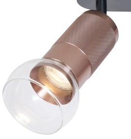 Zaoblené stropné bodové svietidlo tmavý bronz 3-svetelné nastaviteľné - Veerle
