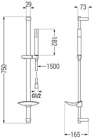 Mexen sprchový set DB70, chróm, 785704584-00