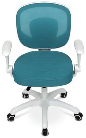 Detská pracovná stolička DINO — sieť / látka, tyrkysová