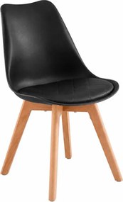 Set štyroch jedálenských stoličiek KDCB35888BH01 (4 ks) čierne / hnedé nohy
