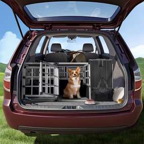 Prepravka pre psa BRUNO, 89x70x51cm strieborná/čierna Cadoca