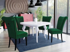 Stôl Julia FI 120 so 4 stoličkami ST65, Farby: čierny, Farby:: biely lesk, Potah: Magic Velvet 2225